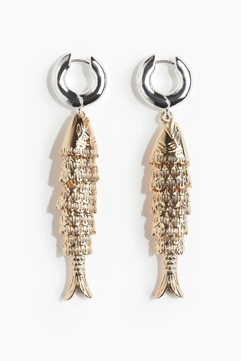 H&M Fish-pendant earrings